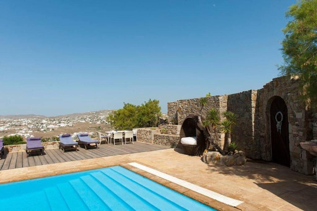 Dreamy Boho 5Bed Villa With Pool And Ocean View Mykonos Town Exterior foto